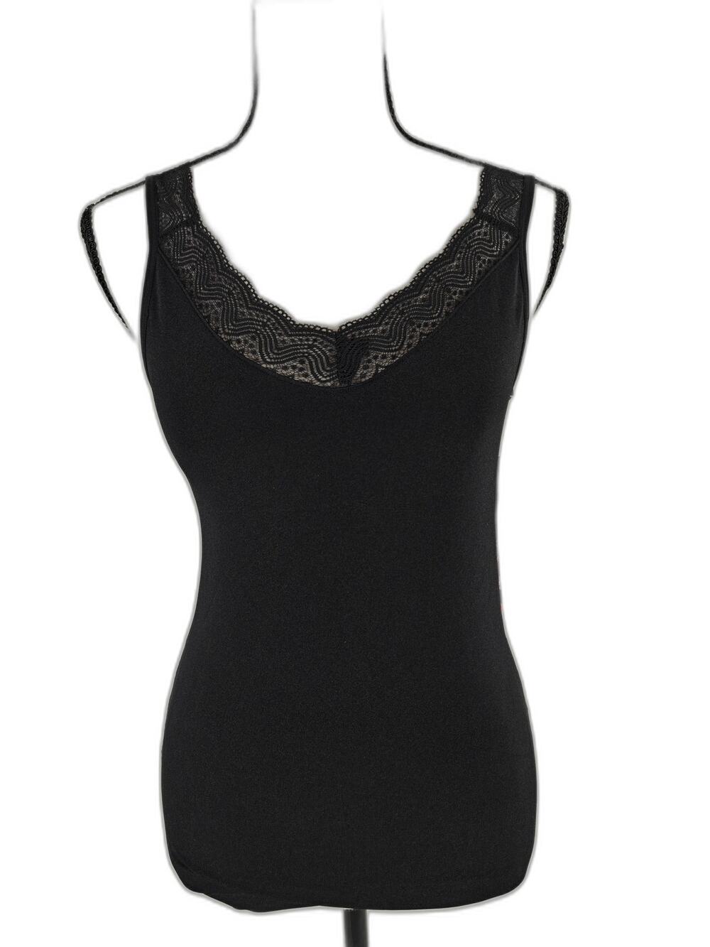 Women's Body Beautiful Shapewear Camisole Black Lace Trim L/XL NWT